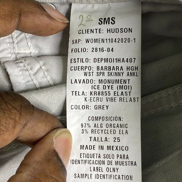 Hudson Womens Gray Barbara Stretch High Waist Super Ankle Skinny Jeans Size 25 - Picture 7 of 9